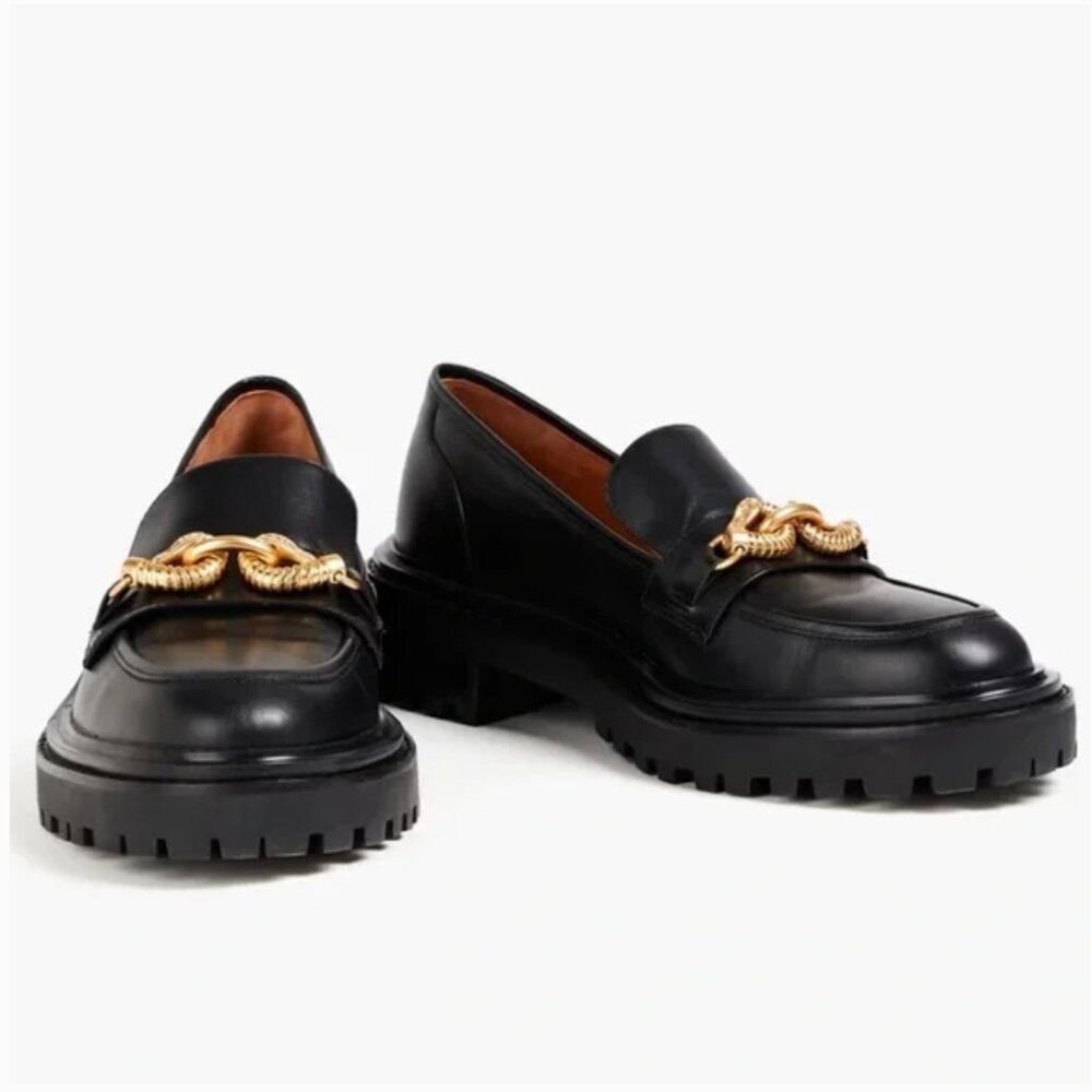 Tory Burch Jessa Chain-link Leather Loafers